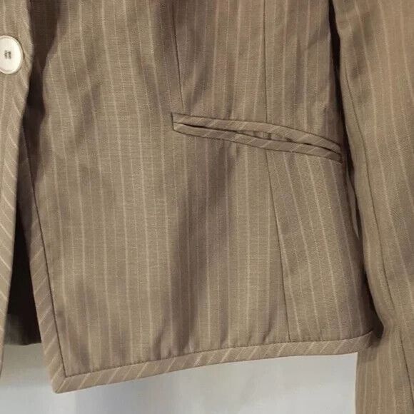 Jones wear Petite blazer women's size 12P striped tan pink * - Picture 4 of 10